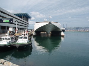 Puerto de Algecias. El ferry a Tánger a punto de zarpar