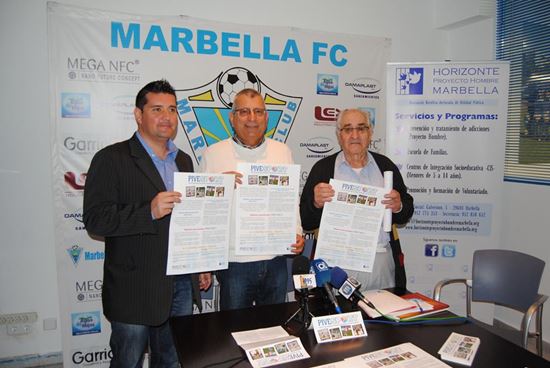 Rueda de prensa para presentar la colaboracion del Marbella FC con PIVESPORT