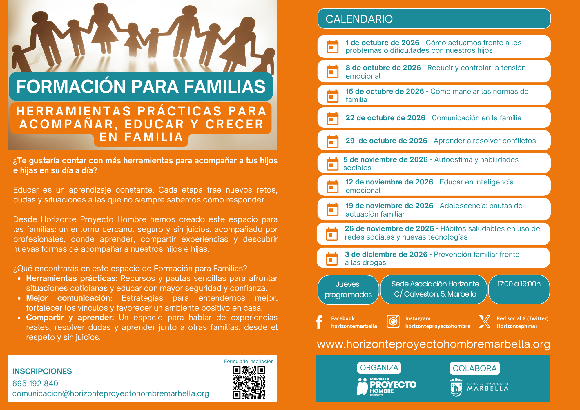 Escuela de Familias Marbella: inscripciones 21 de septiembre